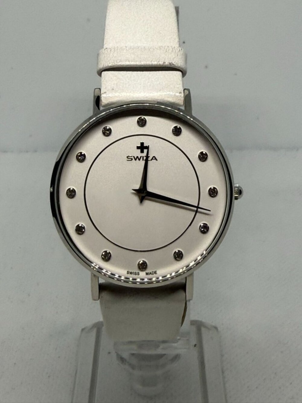 Swiza Plana Women's Swiss Quartz Silver Dial Leather Watch 0921.10